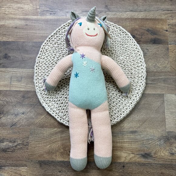 Blabla Confetti Unicorn Knit Doll Plush Lovey 18” - Picture 1 of 6